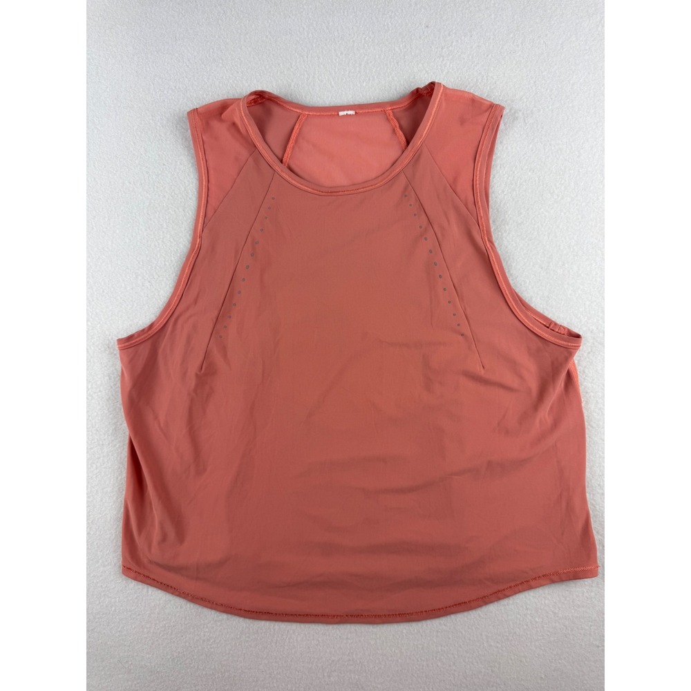 Lululemon Sculpt Tank Top Pink Terracotta Mesh Pleated Back Activewear Womens